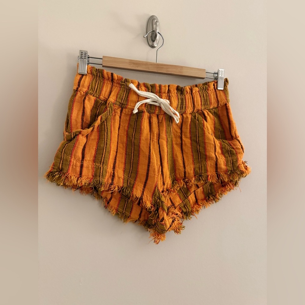 BDG Urban Outfitters Orange Boho Frayed Shorts Medium Festival Beach - Picture 4 of 8